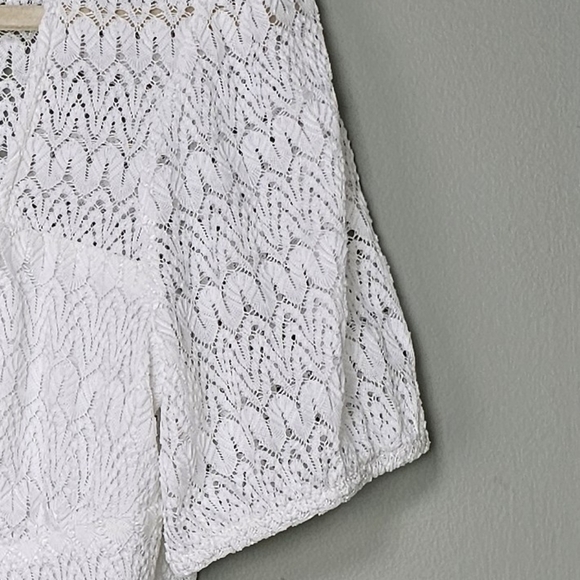 NWOT The General Good Elegant White Lace Button-Up Top, MED - Picture 9 of 9